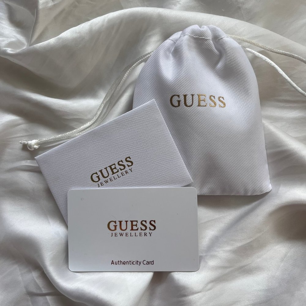 GUESS luxury authentic gold/ black hoop earrings ✨ - Picture 5 of 5